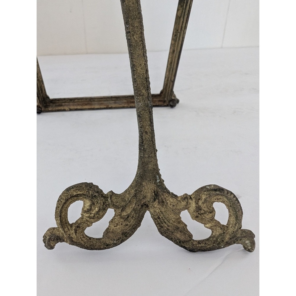 Antique c.1900 Cast Brass Architectural 4x6 Frame #731 Original Easel No Glass - Picture 8 of 16